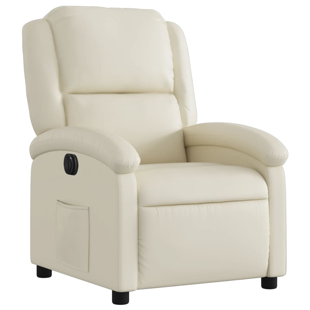 vidaXL Electric Recliner Chair Cream Faux Leather