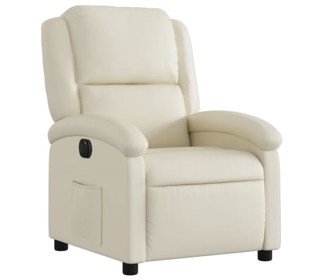 vidaXL Electric Recliner Chair Cream Faux Leather