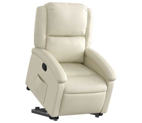 vidaXL Stand up Recliner Chair Cream Faux Leather