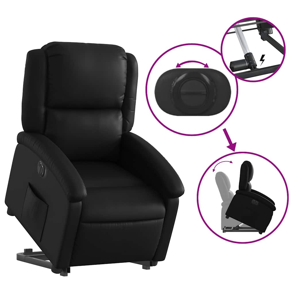 Stand up Recliner Chair Power Lift Reclining Armchair Faux Leather vidaXL - Picture 23 of 48