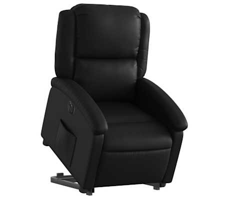 vidaXL Electric Stand up Recliner Chair Black Faux Leather