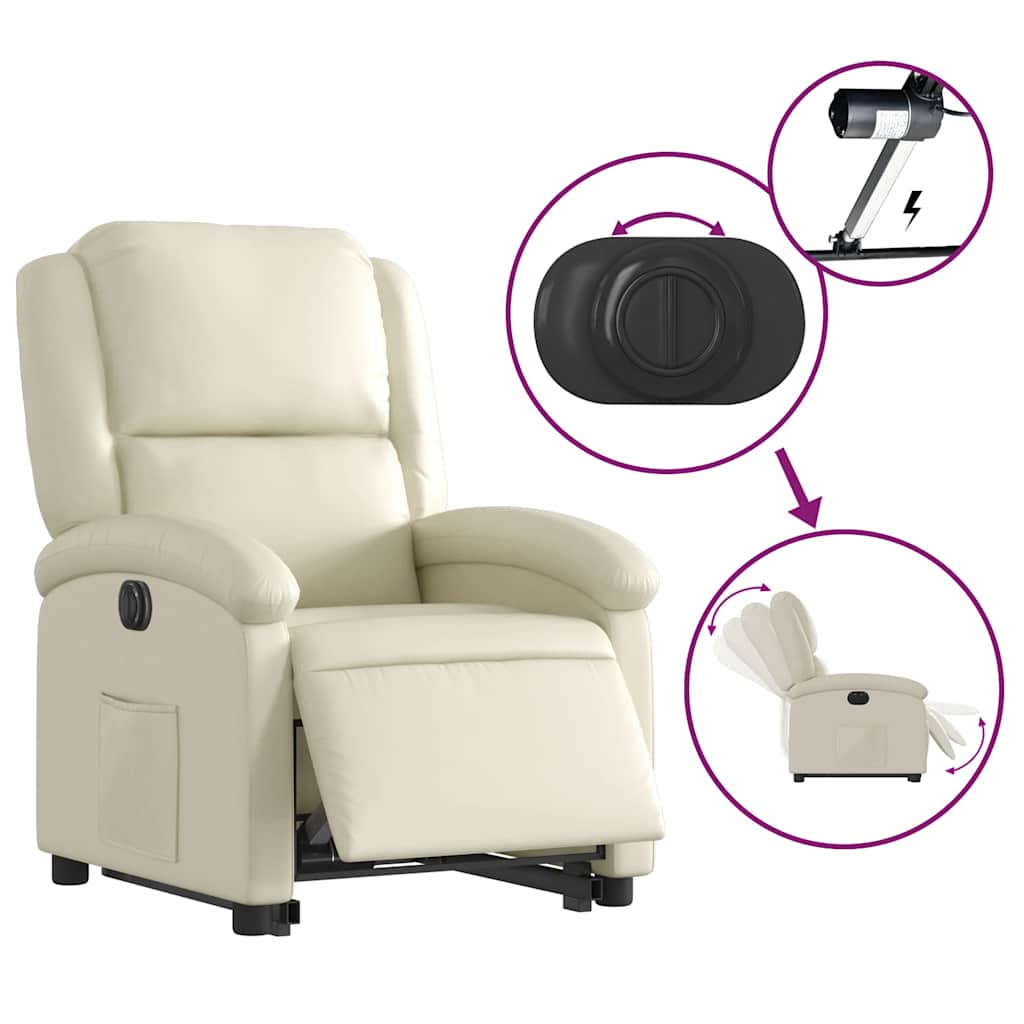Stand up Recliner Chair Power Lift Reclining Armchair Faux Leather vidaXL - Picture 31 of 48