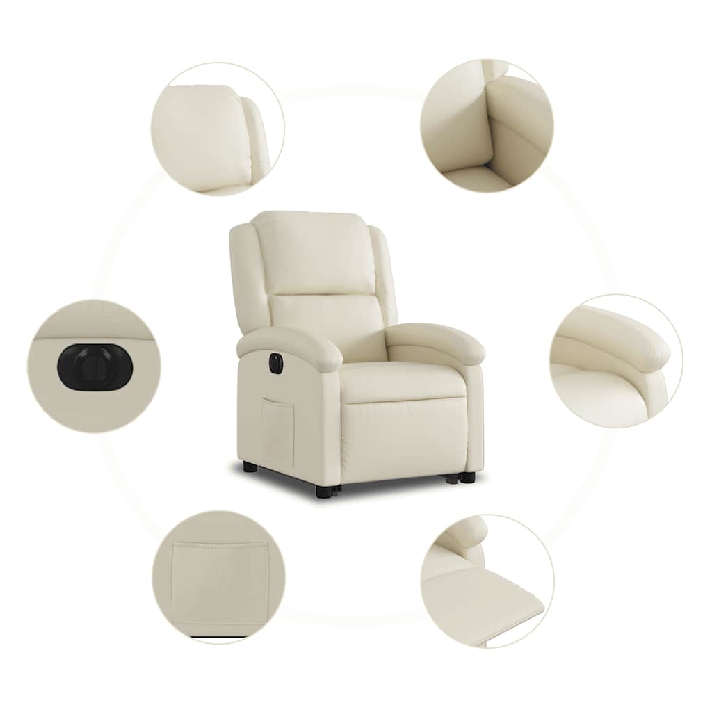 Stand up Recliner Chair Power Lift Reclining Armchair Faux Leather vidaXL - Picture 32 of 48