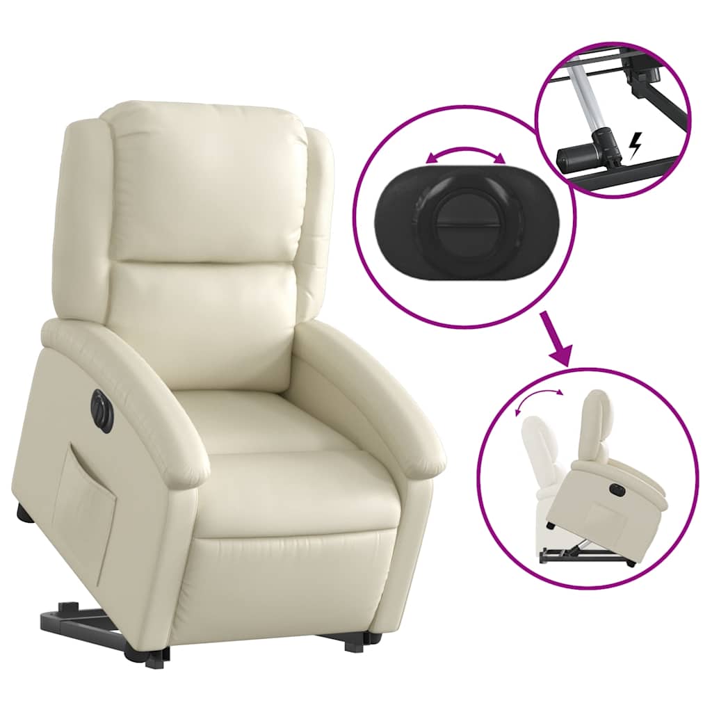 Stand up Recliner Chair Power Lift Reclining Armchair Faux Leather vidaXL - Picture 35 of 48