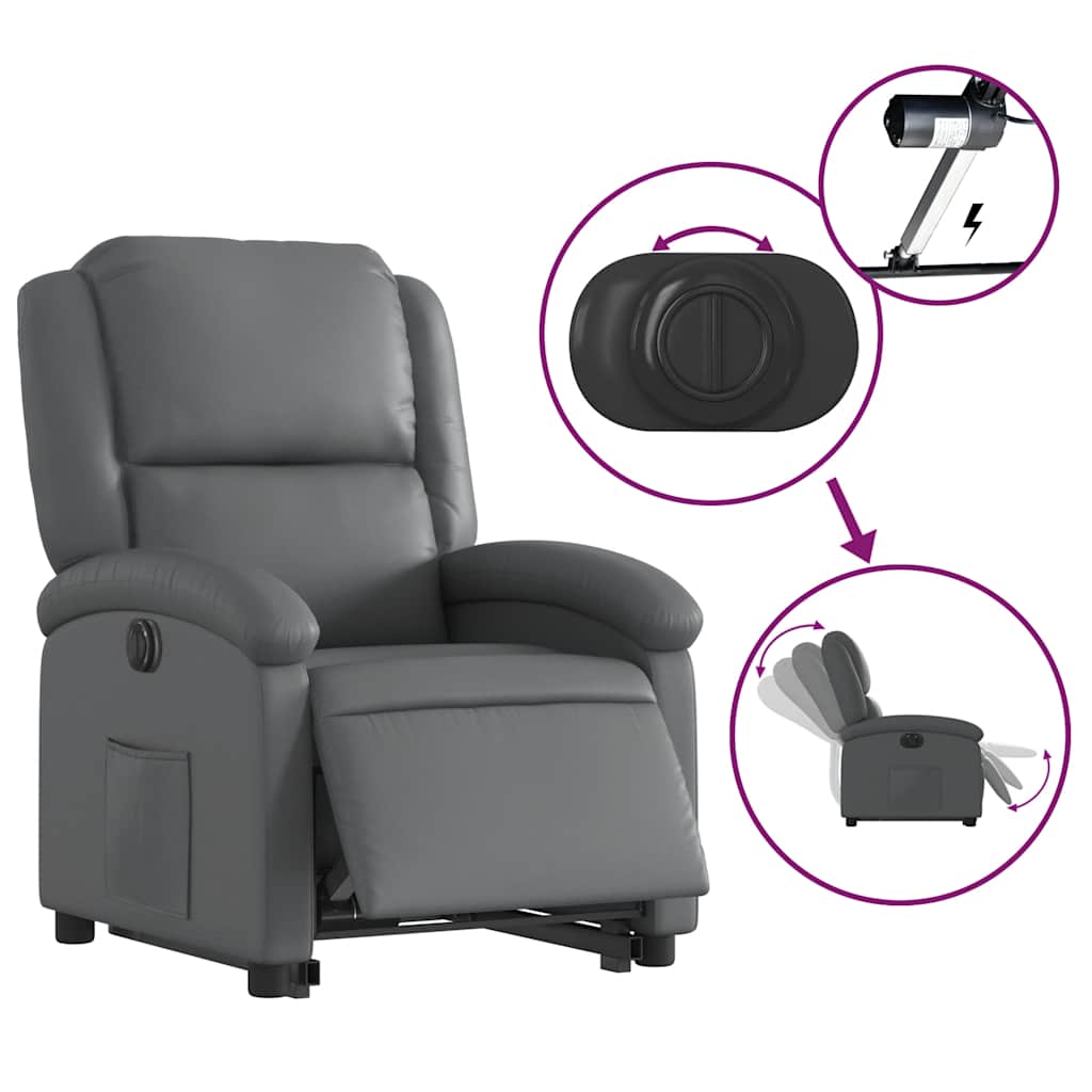 Stand up Recliner Chair Power Lift Reclining Armchair Faux Leather vidaXL - Picture 43 of 48
