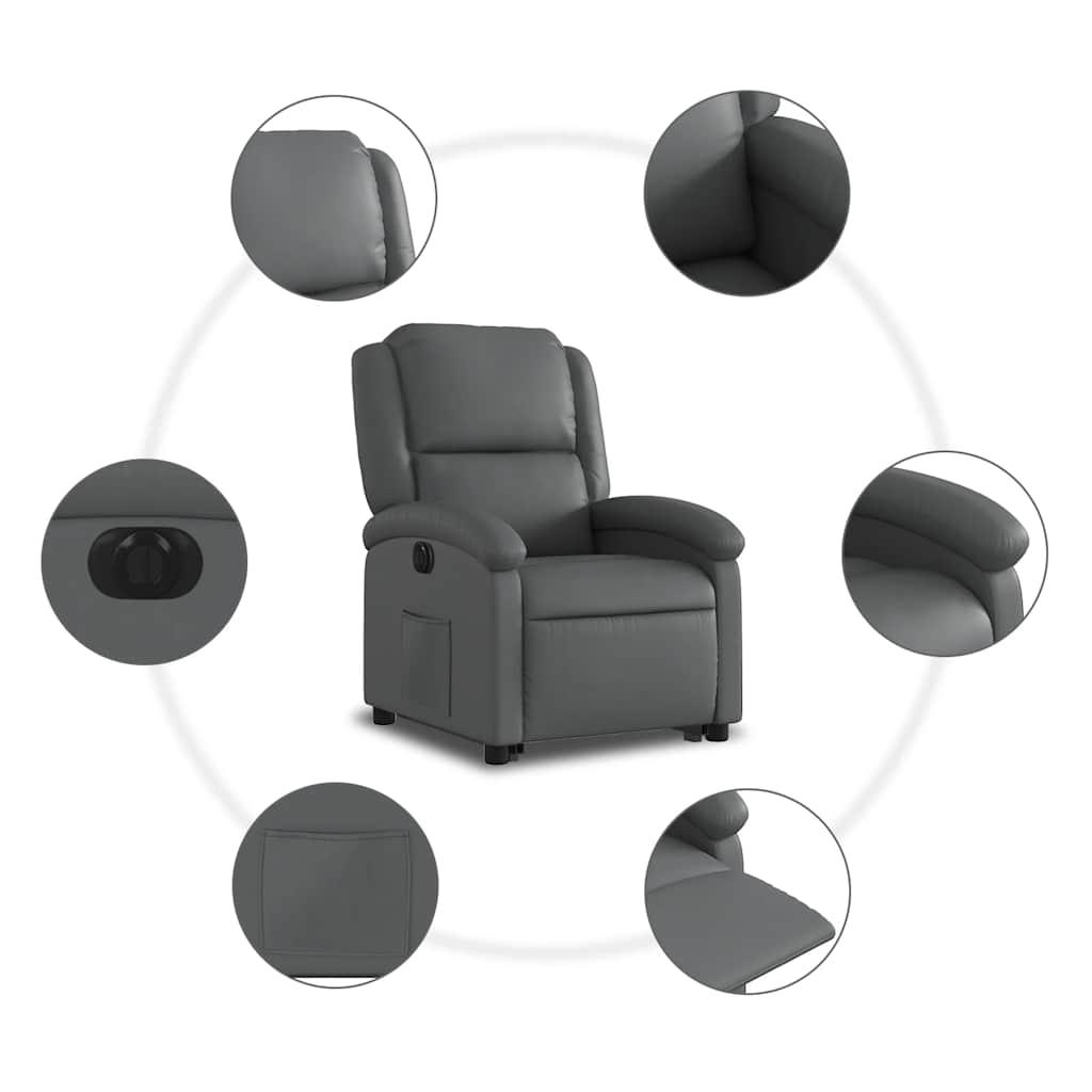 Stand up Recliner Chair Power Lift Reclining Armchair Faux Leather vidaXL - Picture 44 of 48