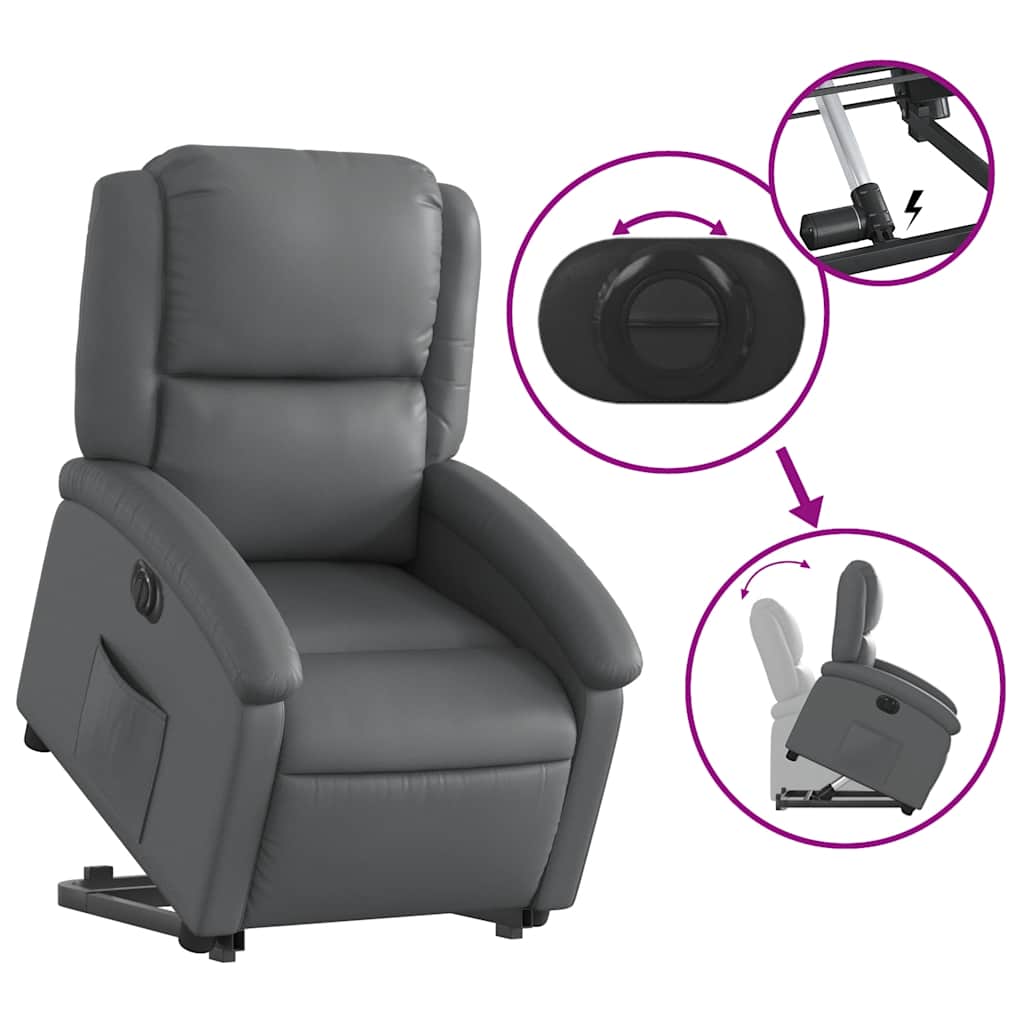 Stand up Recliner Chair Power Lift Reclining Armchair Faux Leather vidaXL - Picture 47 of 48