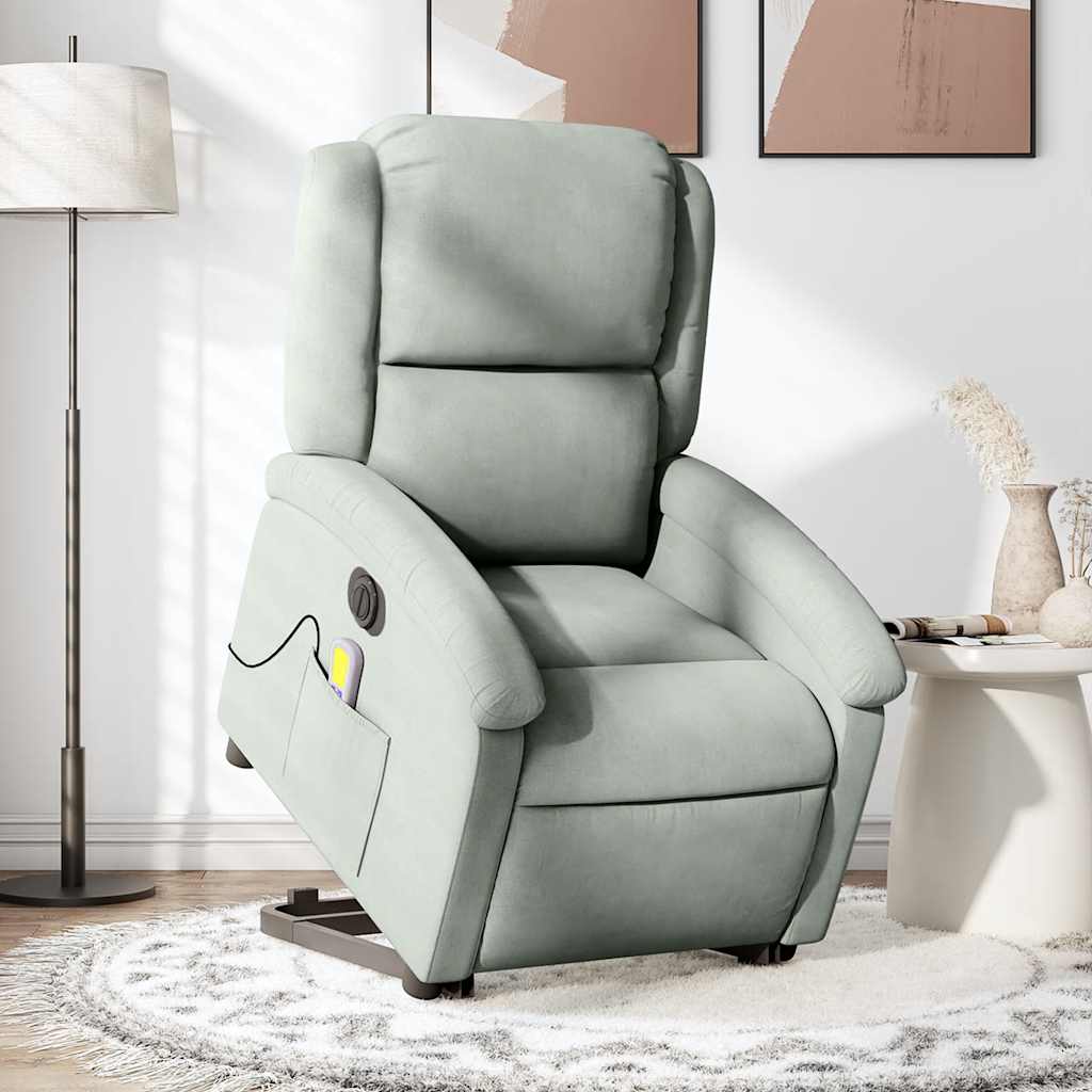 Electric Stand Up Massage Recliner Chair Light gray