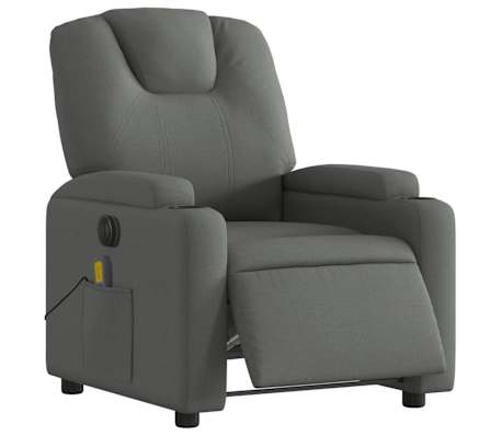 vidaXL Electric Massage Recliner Chair Dark Grey Fabric