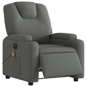 vidaXL Electric Massage Recliner Chair Dark Grey Fabric
