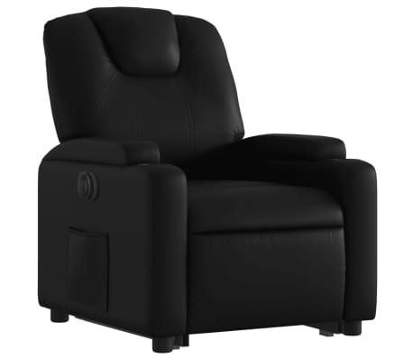 vidaXL Electric Stand up Recliner Chair Black Faux Leather