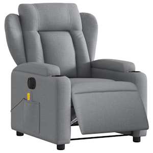vidaXL Electric Massage Recliner Chair Light Grey Fabric