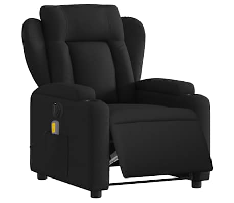 vidaXL Electric Massage Recliner Chair Black Fabric