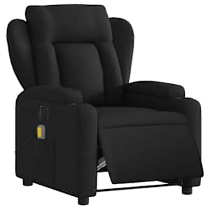vidaXL Electric Massage Recliner Chair Black Fabric
