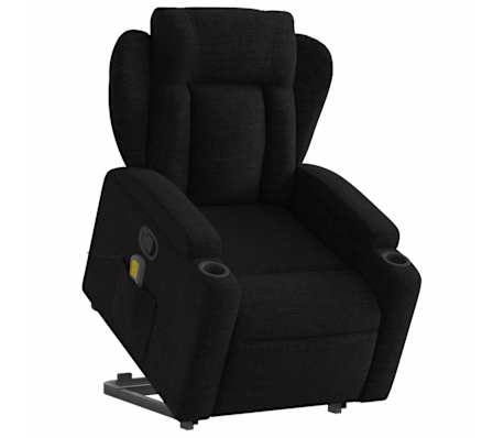 vidaXL Stand up Massage Recliner Chair Black Fabric