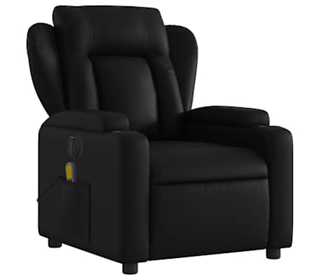 vidaXL Electric Massage Recliner Chair Black Faux Leather