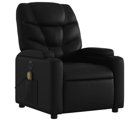 vidaXL Electric Massage Recliner Chair Black Faux Leather