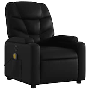 vidaXL Electric Massage Recliner Chair Black Faux Leather