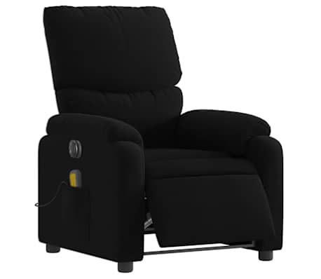 vidaXL Electric Massage Recliner Chair Black Fabric