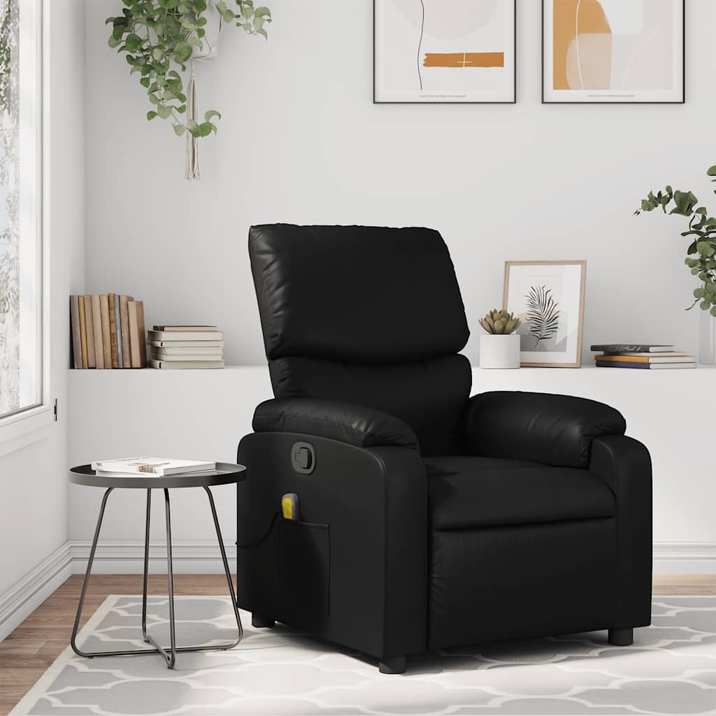vidaXL Massage-Relaxsessel, Kunstleder, Schwarz