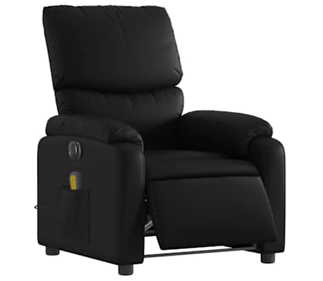 vidaXL Electric Massage Recliner Chair Black Faux Leather