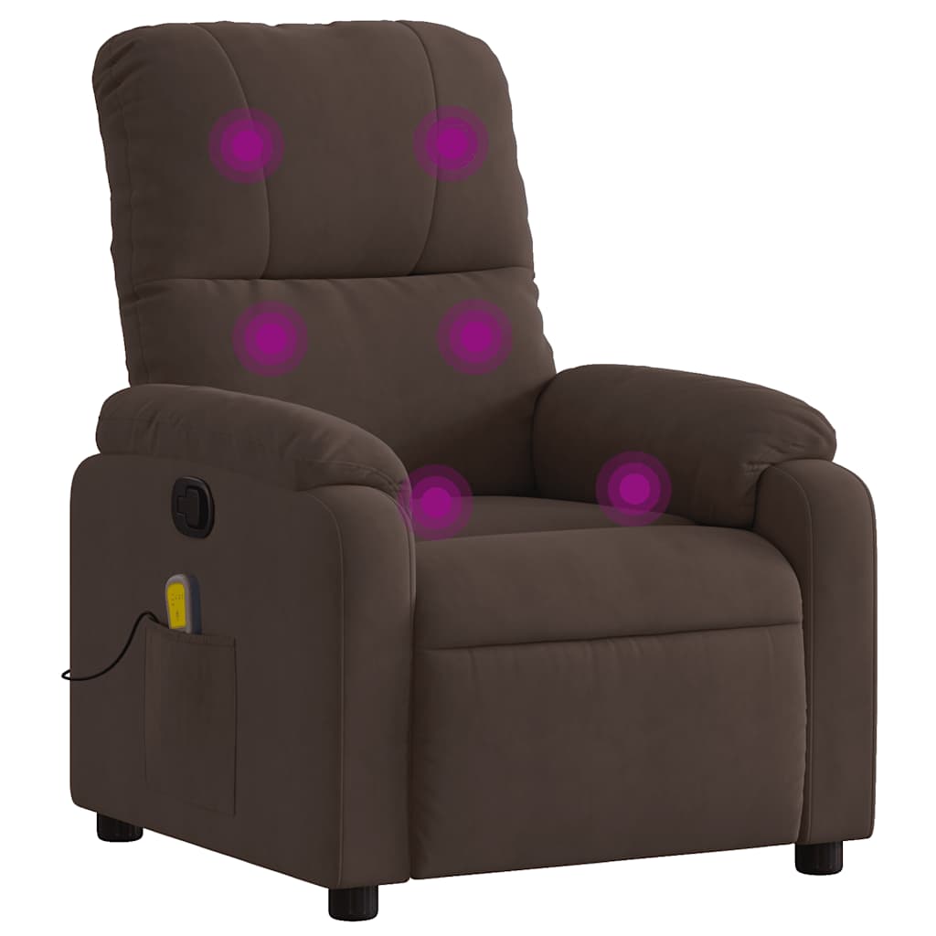 Massage Recliner Chair Wingback Reclining Armchair Microfiber Fabric vidaXL - Picture 16 of 38