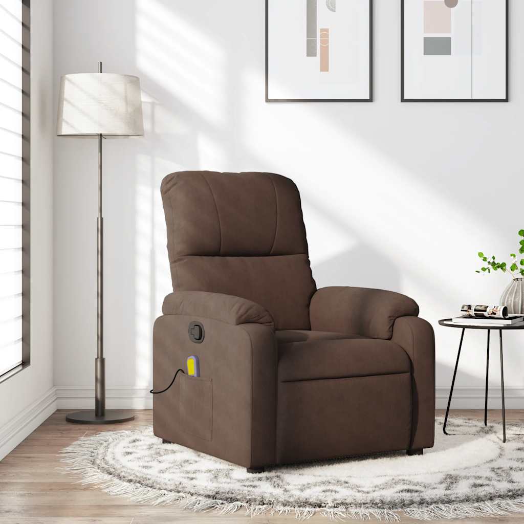 Massage Recliner Chair Wingback Reclining Armchair Microfiber Fabric vidaXL - Picture 17 of 38