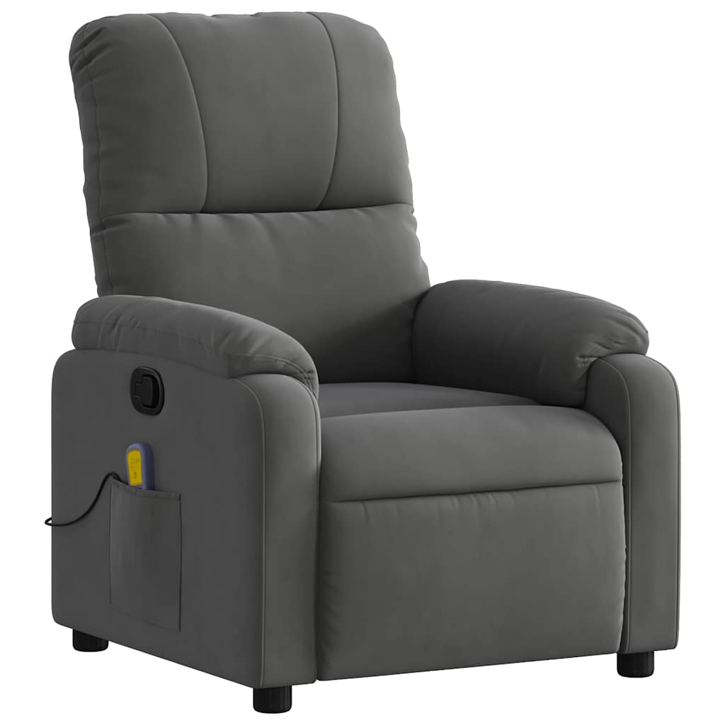 Thumbnail - vidaXL Massage-Relaxsessel, dunkelgrau, Mikrofaserstoff