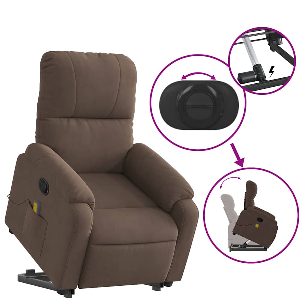 Stand Up Massage Recliner Chair Brown - Image 6