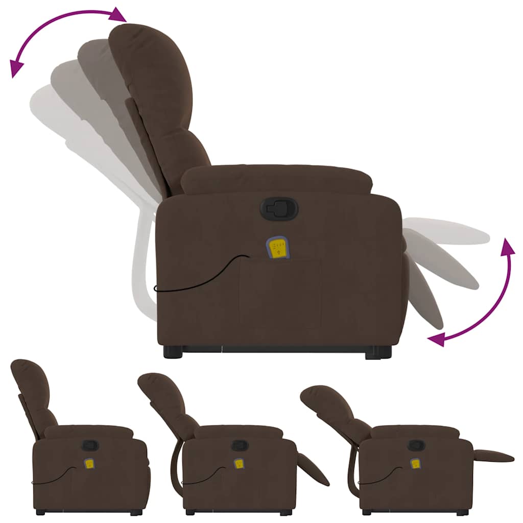 Stand Up Massage Recliner Chair Brown - Image 7