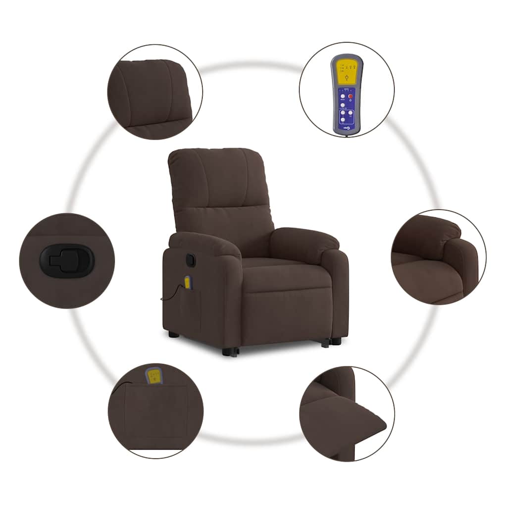 Stand Up Massage Recliner Chair Brown - Image 8