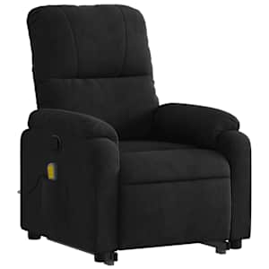 vidaXL Stand up Massage Recliner Chair Black Microfibre Fabric