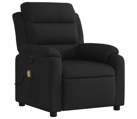 vidaXL Fauteuil inclinable de massage noir tissu