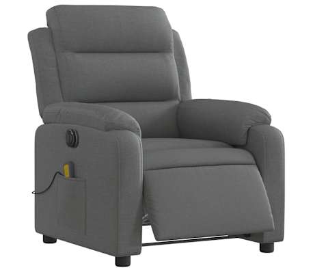 vidaXL Electric Massage Recliner Chair Dark Grey Fabric