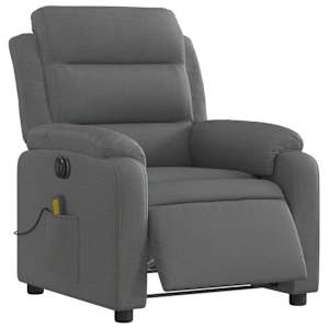 vidaXL Electric Massage Recliner Chair Dark Grey Fabric