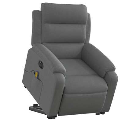 vidaXL Electric Stand up Massage Recliner Chair Dark Grey Fabric