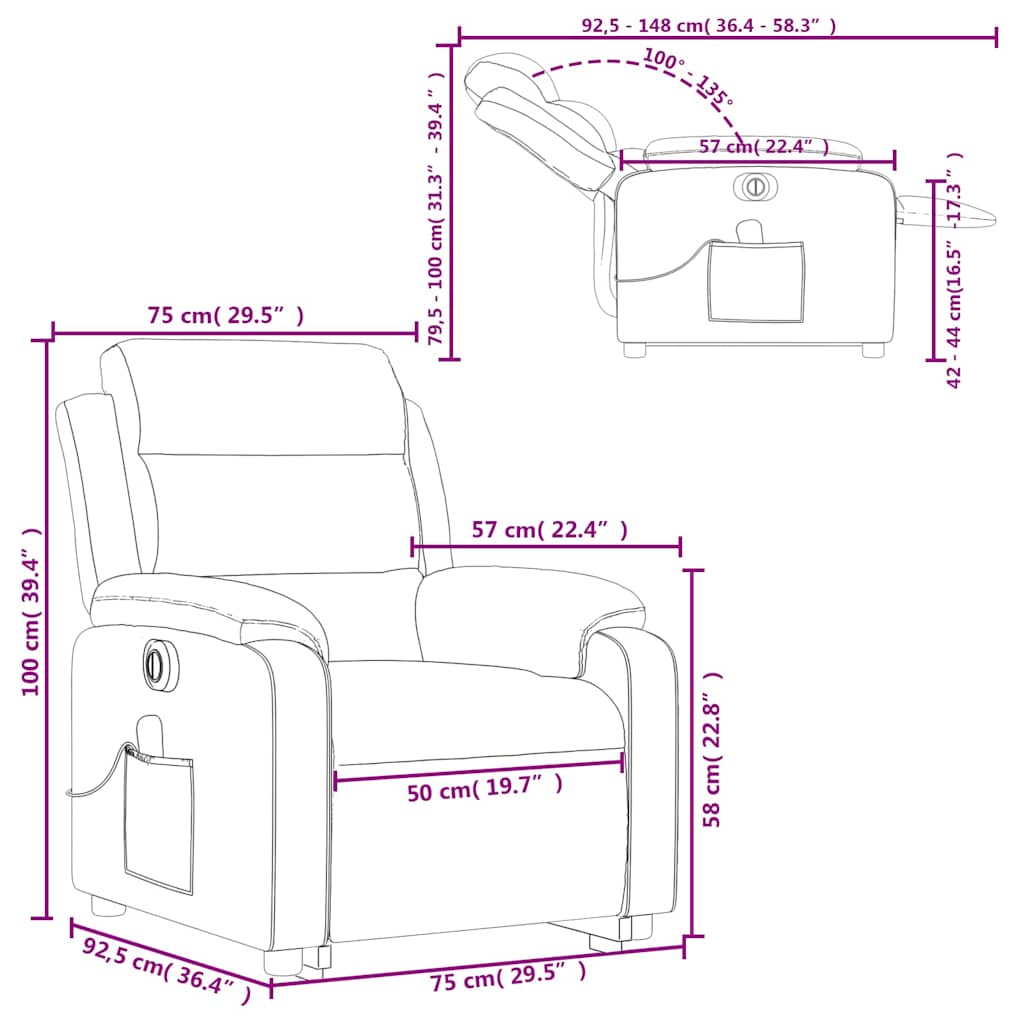 Electric Stand-Up Massage Recliner Chair - Comfy Ergonomic Design vidaXL - Picture 49 of 70