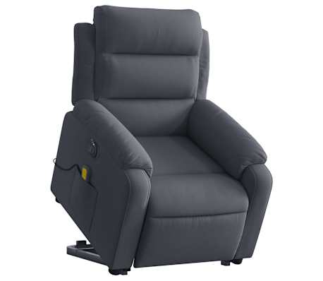 vidaXL Electric Stand up Massage Recliner Chair Dark Gray Velvet