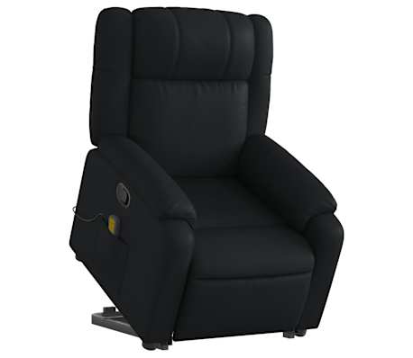 vidaXL Stand Up Massage Recliner Chair Black Faux leather, metal, plywood