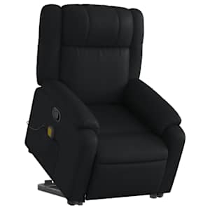 vidaXL Stand Up Massage Recliner Chair Black Faux leather, metal, plywood