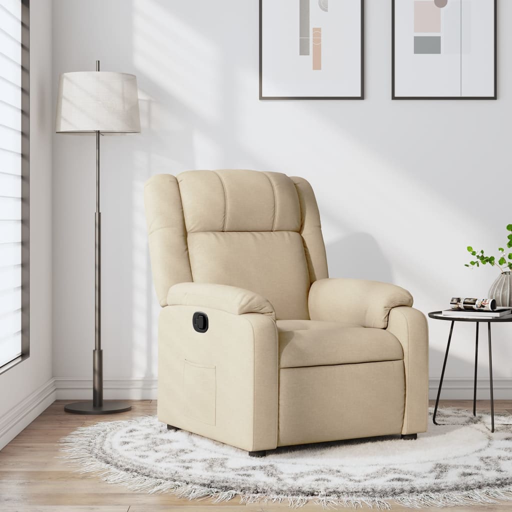 vidaXL Relaxsessel, cremefarbener Stoff