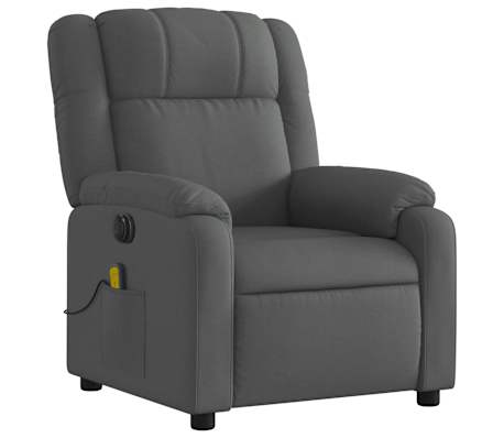 vidaXL Electric Massage Recliner Chair Dark Grey Fabric