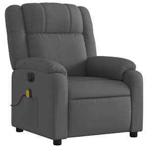 vidaXL Electric Massage Recliner Chair Dark Grey Fabric