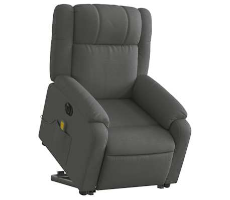 vidaXL Electric Stand up Massage Recliner Chair Dark Grey Fabric