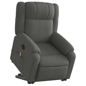 vidaXL Electric Stand up Massage Recliner Chair Dark Grey Fabric