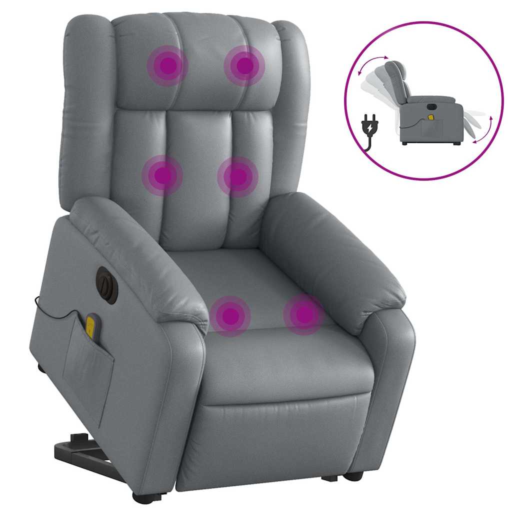 Electric Stand Up Massage Recliner Chair Gray
