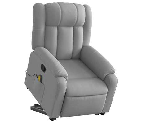 vidaXL Stand up Massage Recliner Chair Light Grey Fabric