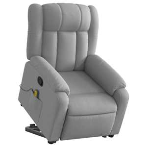 vidaXL Stand up Massage Recliner Chair Light Grey Fabric