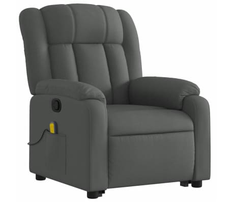 vidaXL Stand up Massage Recliner Chair Dark Grey Fabric