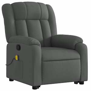 vidaXL Stand up Massage Recliner Chair Dark Grey Fabric
